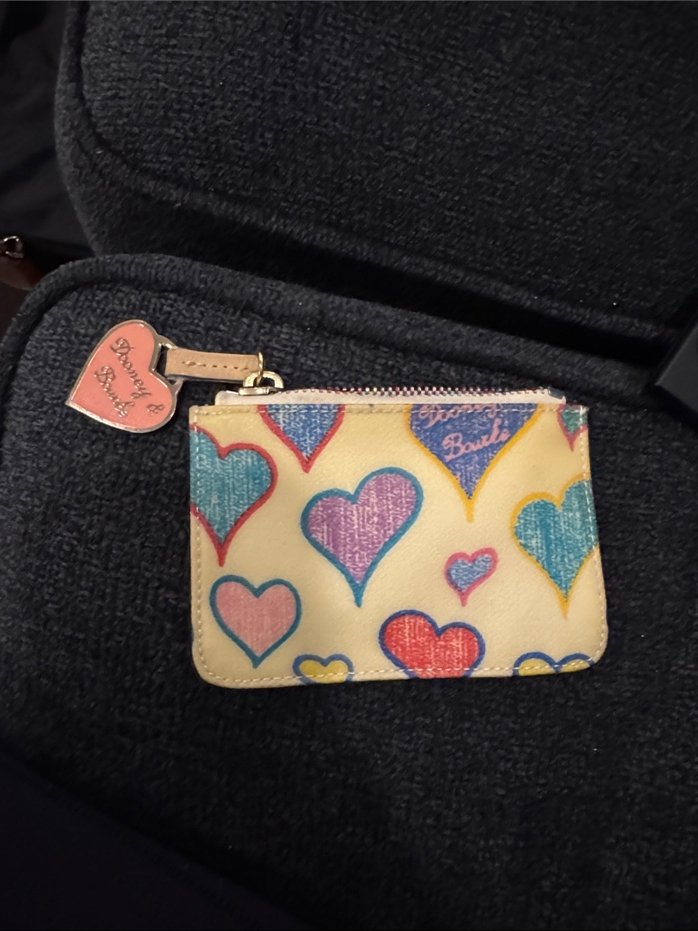 Vintage Dooney & Burke heart print coin purse